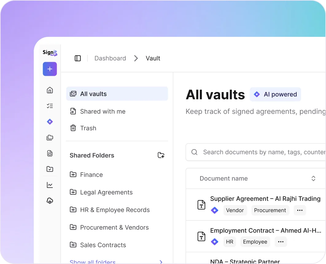 Contract Management Interface