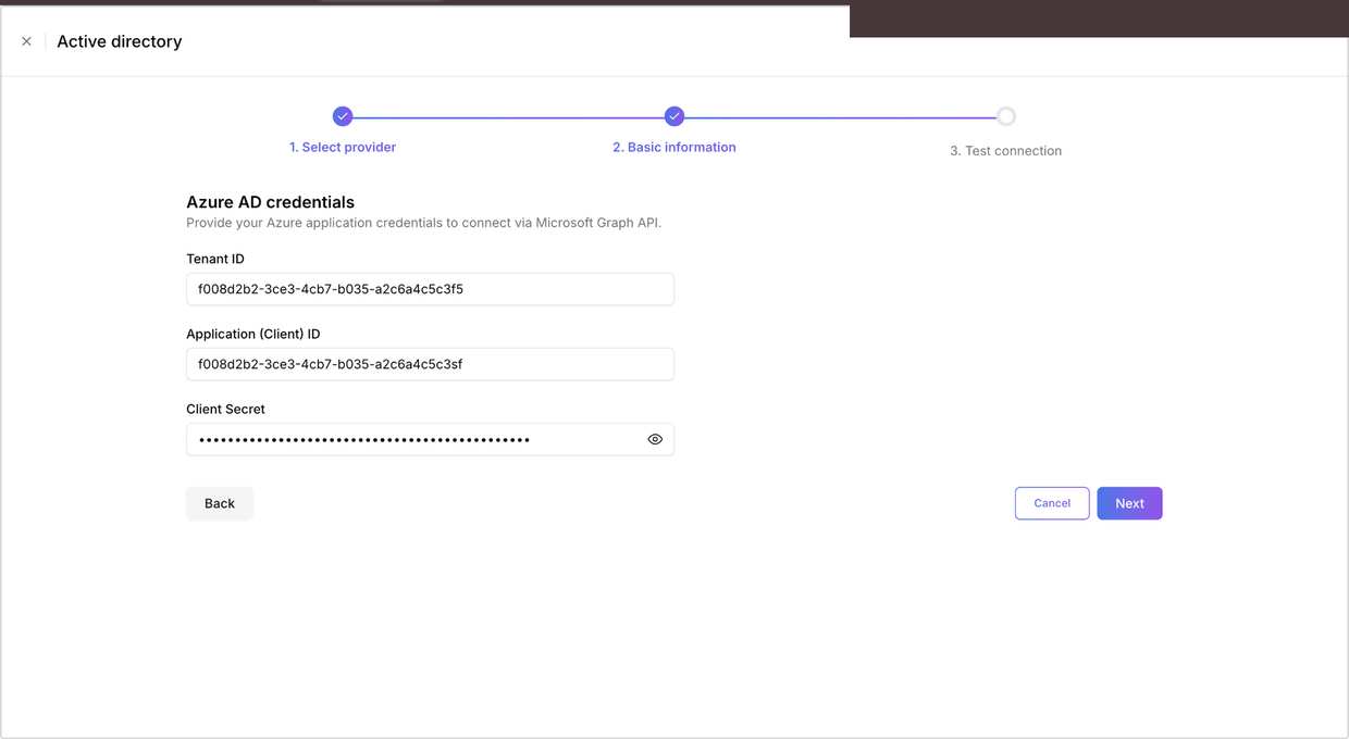 All three credentials entered in Signit