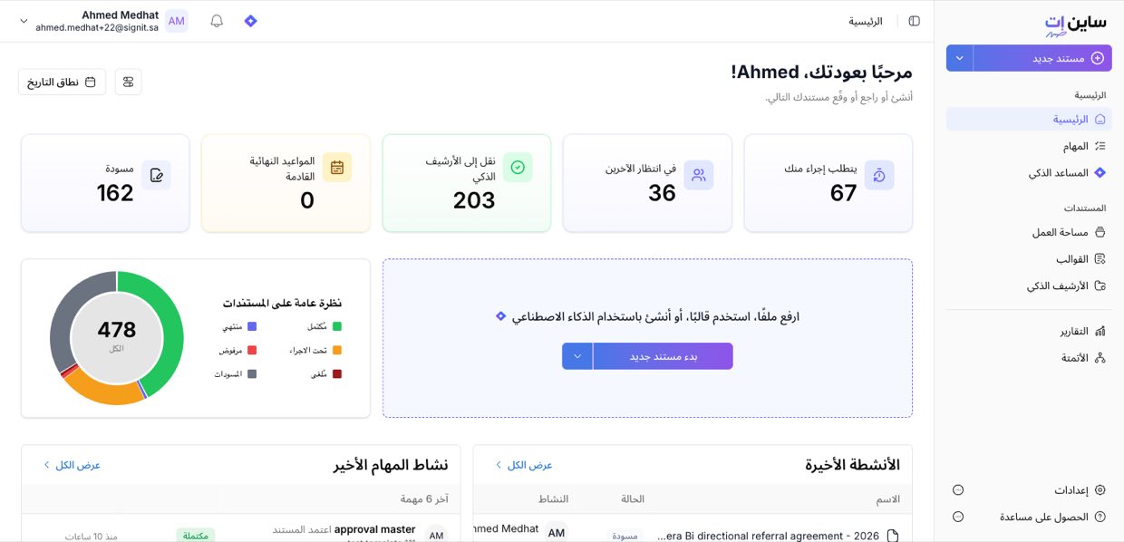 لوحة تحكم ساين ات