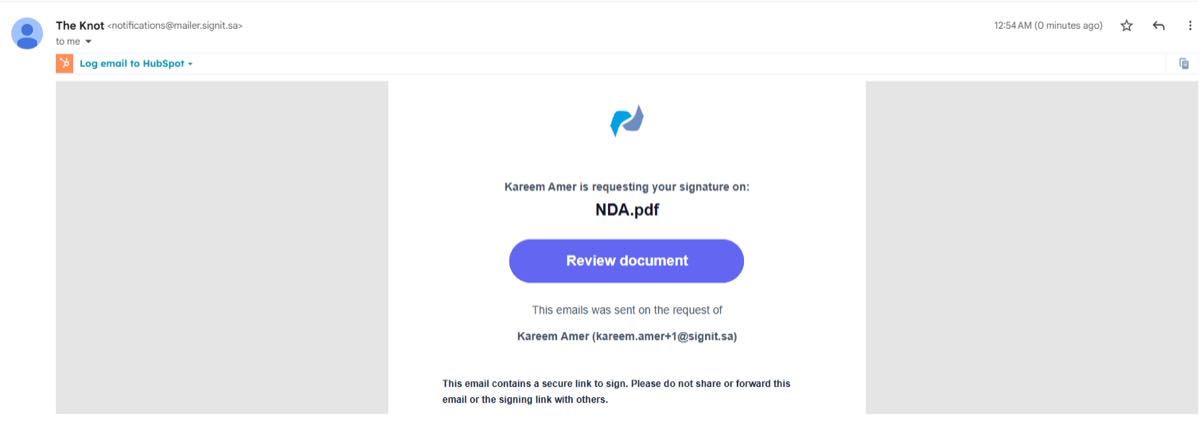 A branded email as recipients see it