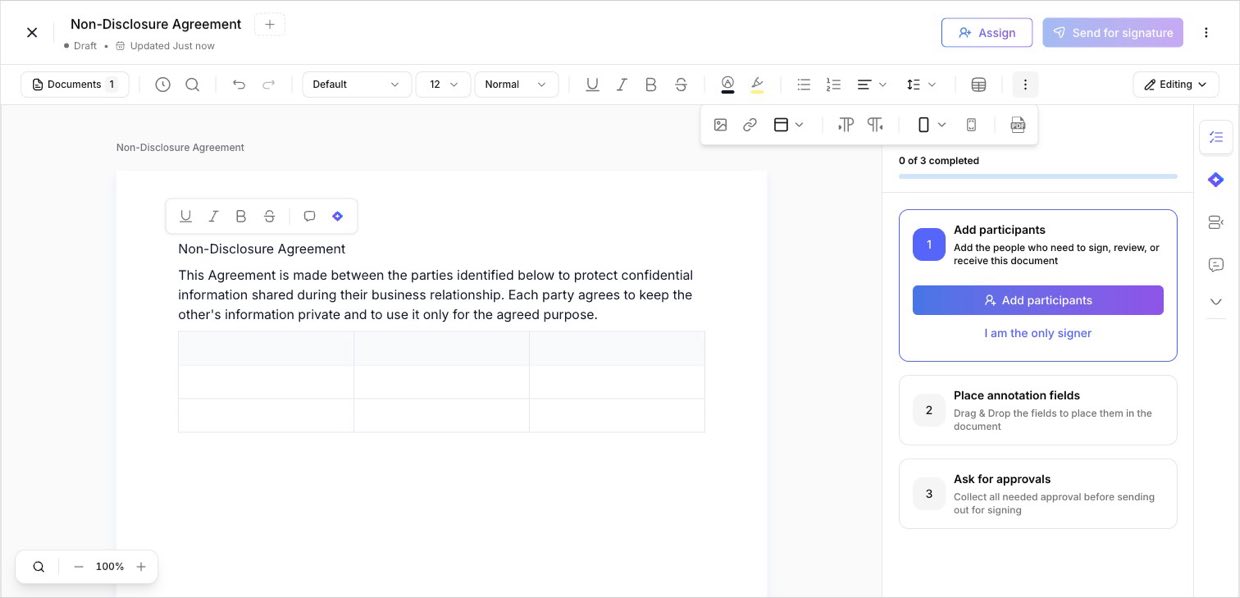 The “more” menu: images, links, and left-to-right / right-to-left text direction