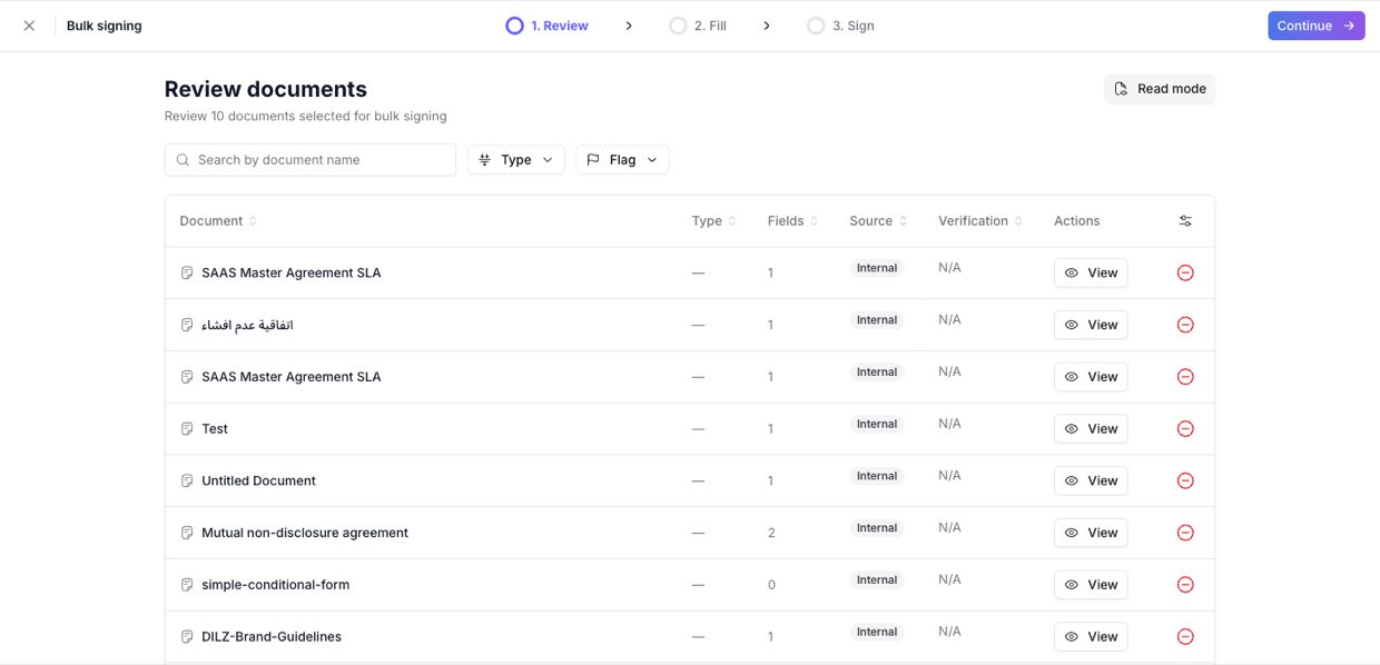 Review the batch — filter by AI flag and open anything that needs a look