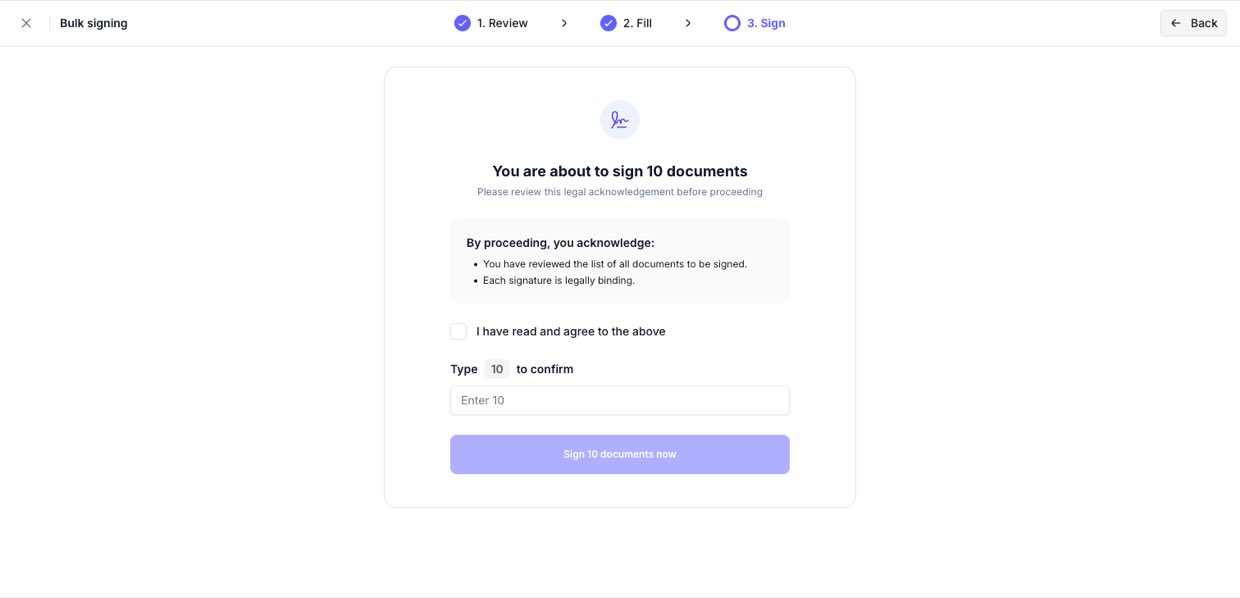 Confirm and sign the whole batch in one action