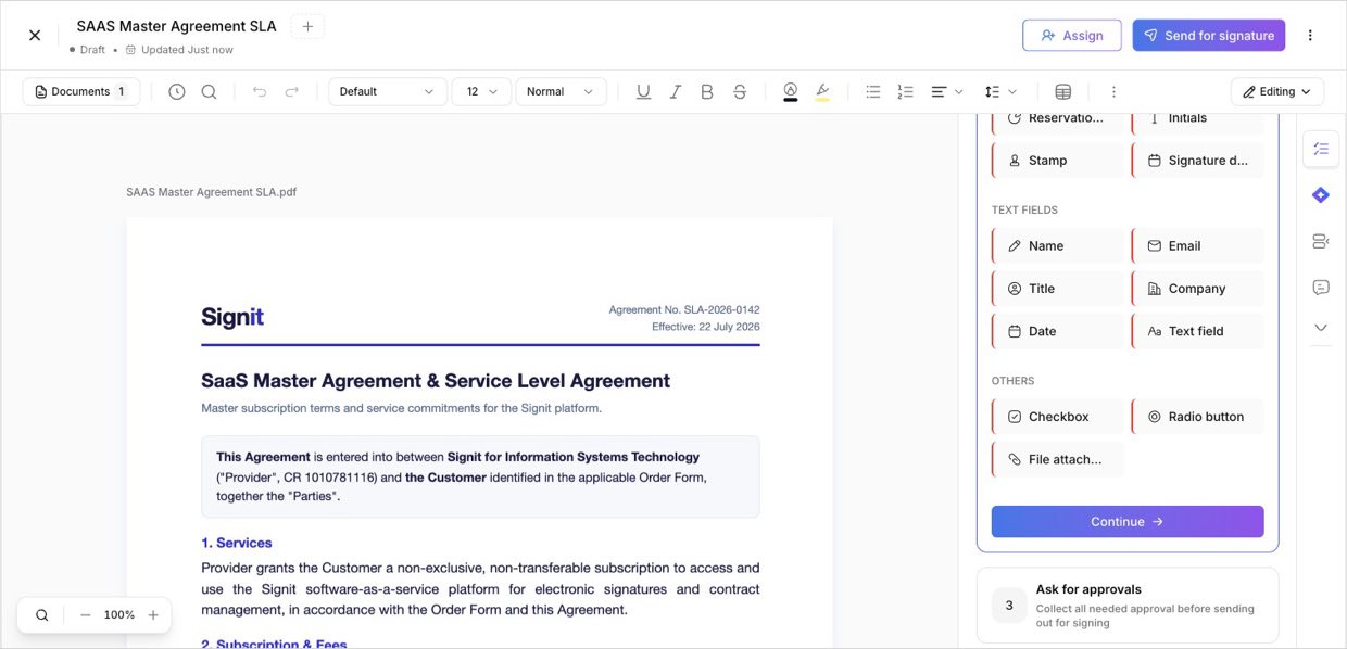 Text fields and the Others group: checkbox, radio button, and file attachment