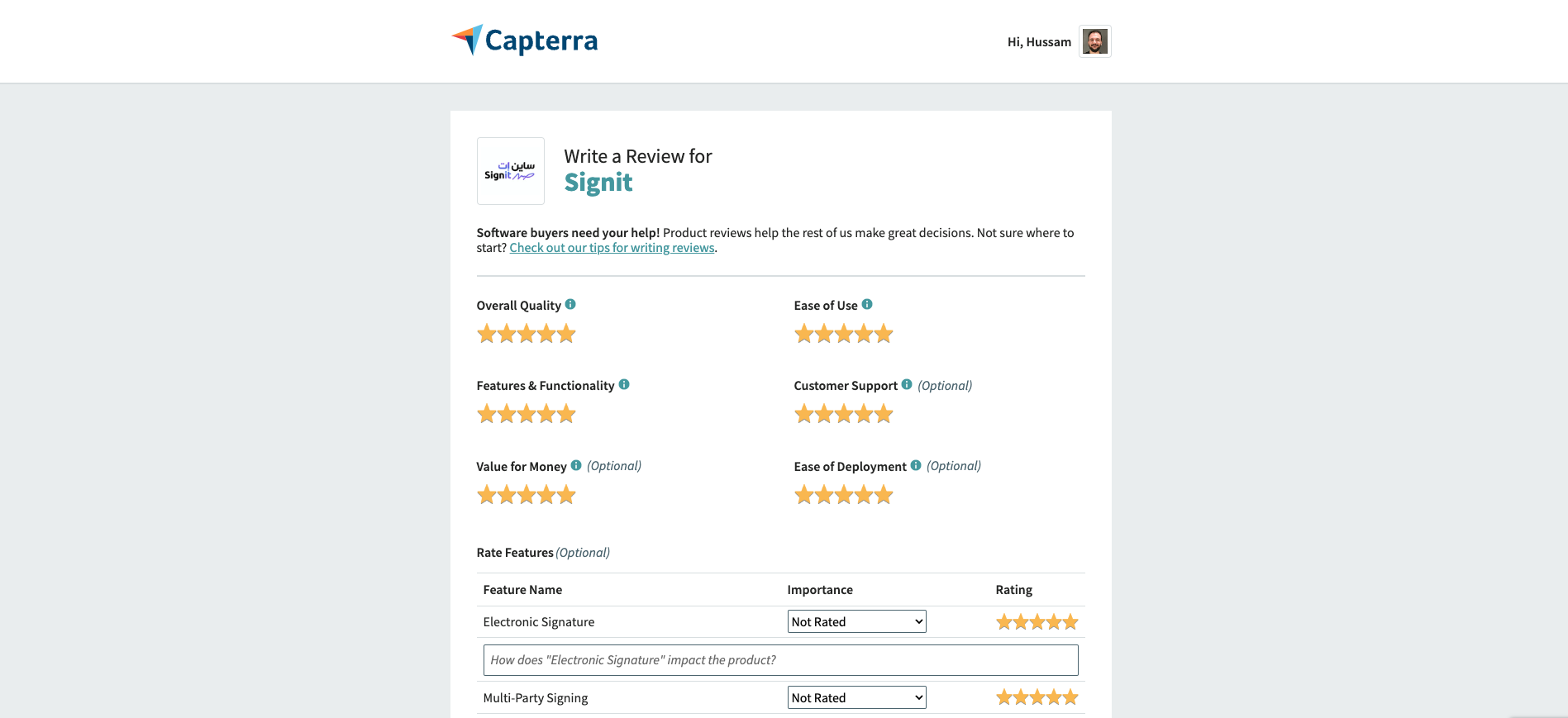 Simple Guide: Leave A Review On Capterra For Signit