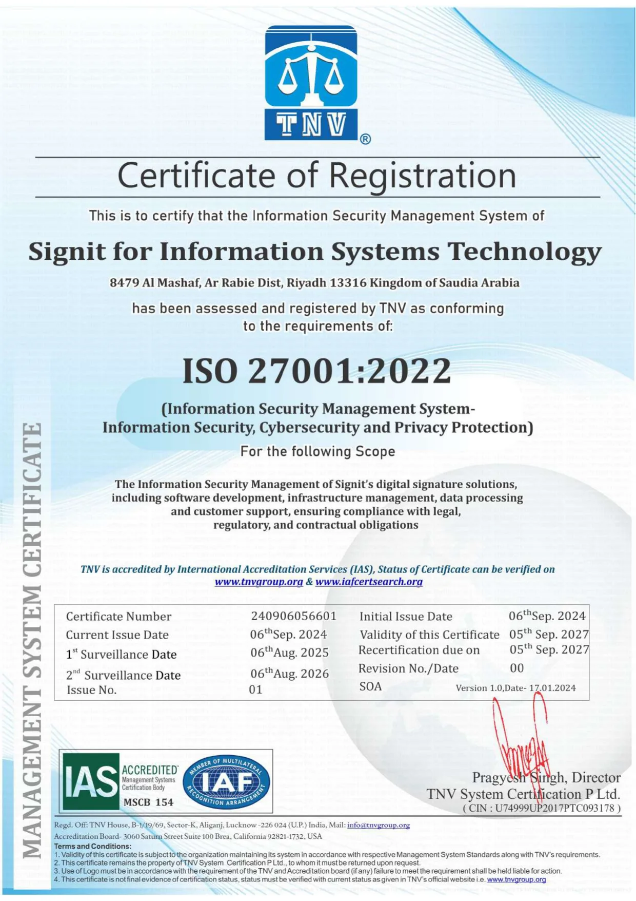 ISO 27001 Certificate SIGNIT page 0001 jpg