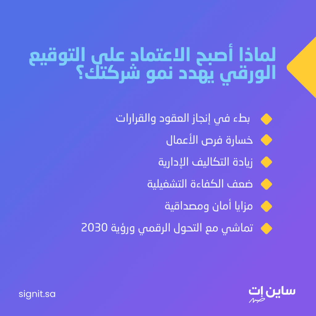 لماذا الاعتماد على التوقيع الورقي يبطئ نمو شركتك 